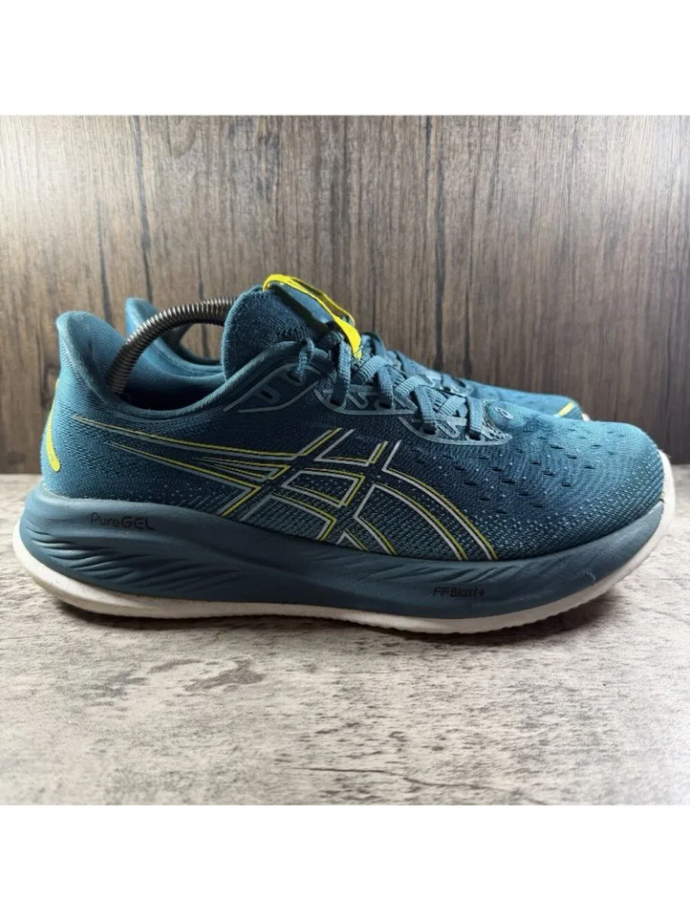 ASICS Gel-Cumulus Men Low Top Lace Up Running Shoes Blue Yellow Size 10.5